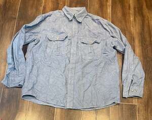 Gander Mtn Men's Long Sleeve Button Up Work Shirt Blue